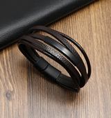 Premium Cuff Bracelet Style Bracelet Stylish Multilayer Braided Leather Bracelets Wristband for Men, Couples Jewelry Gift ...