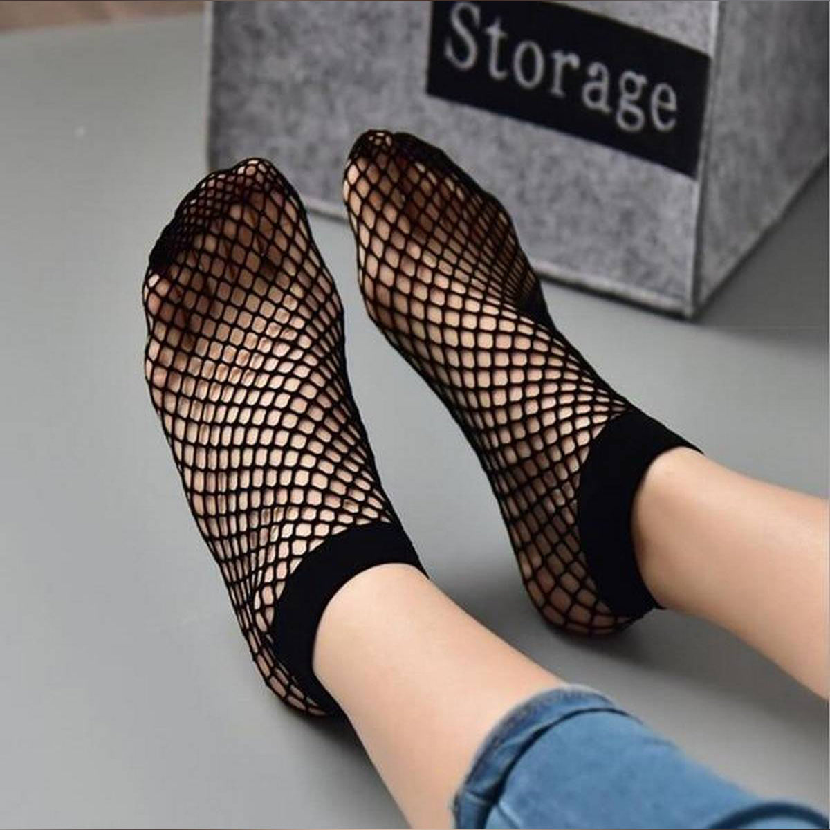 Women Breathable Trendy Fishnet Sock Hollow Net women socks pair women socks fancy socks for women women socks cute – Acce...