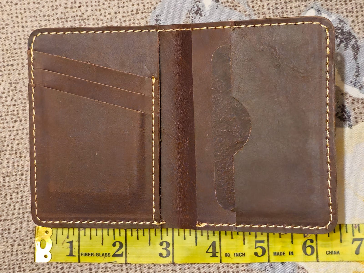 Genuine Leather Wallet for Men | Crazy Horse Pull-Up Cowhide Bifold Wallet with Card Slots & Cash Compartment