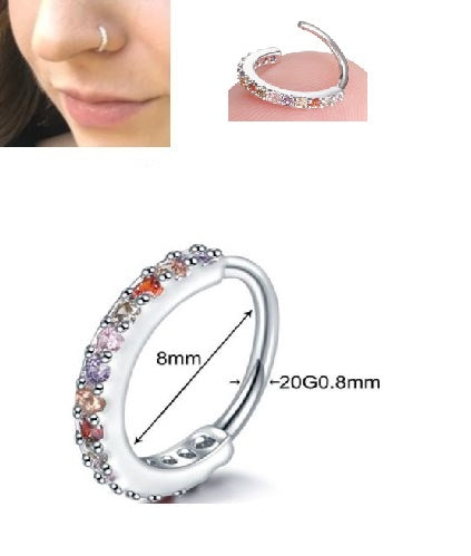 Piercing 0 8mm Trendy Clicker Nose Ring Nostril Body Royal Classy Jewelry – Buy nose jewelry online in Pakistan