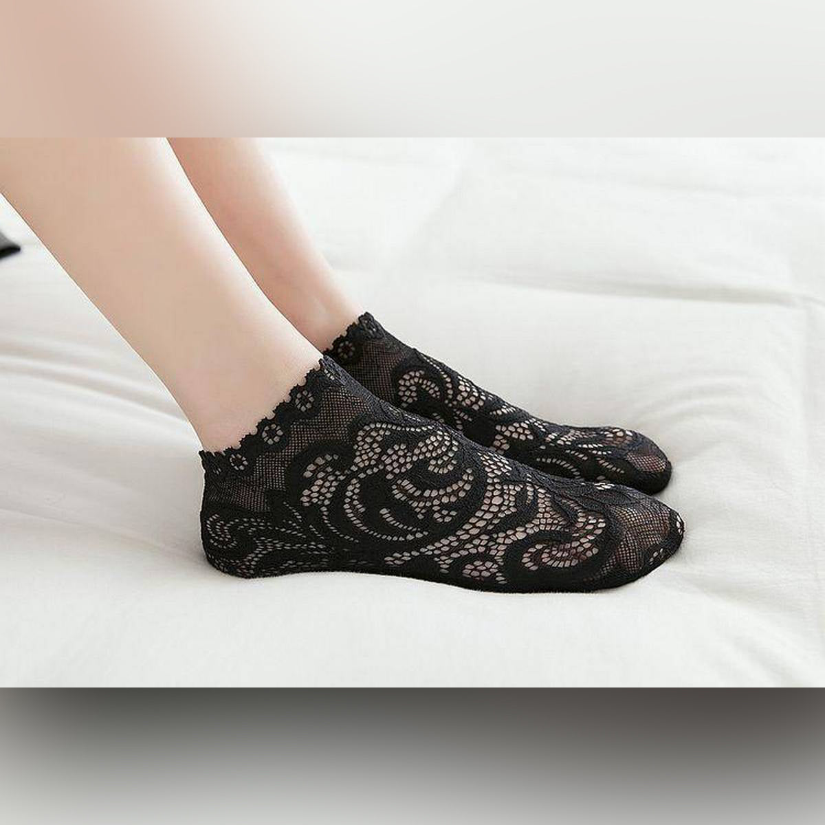 Womens Breathable Lace Classy Stuff Women Socks Pair Women Socks Fancy Socks for Women – Ladies Moze Cotton Fashion Socks for Women Pakistan | Hanaya Store