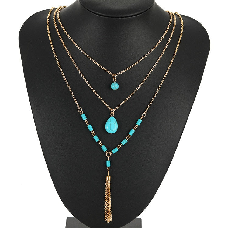 Trendy Multi Layered Love Classy Elegant Necklace – Image 2 of 3