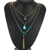Trendy Multi Layered Love Classy Elegant Necklace – Image 2 of 3