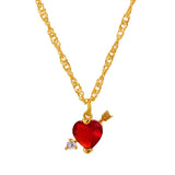 Trendy Classy Fully Crystal Love Heart Necklace For Girls – Accessories Online in Pakistan | Hanaya