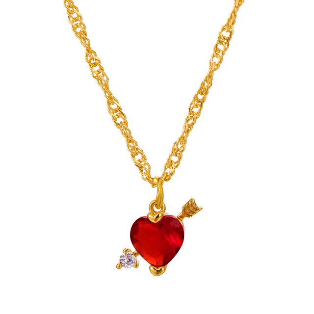 Trendy Classy Fully Crystal Love Heart Necklace For Girls – Accessories Online in Pakistan | Hanaya