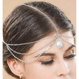 Multi layered Bridal Party Head Chain Hair Accessory Trendy Boho Head Chain Fashionable For Women Headpiece Mathapati – Cl...