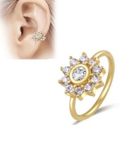 1 Piece LOBE Cartilage 8MM Long Helix Thin TRAGUS Stud Crystal Daith HELIX Tragus Piercing Steel DAITH ORBITAL SNUG Earrin...
