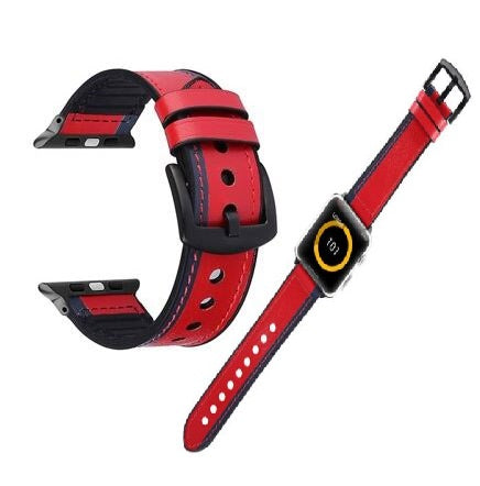 STRAP Outer Leather Inner Silicon Compatible For APPLE strap Classy 42/44mm Series 1/2/3/4/5/6 – Accessories Online in Pak...