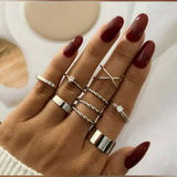 Trendy High Class 9 Pieces Ring Set For Girls – Close Up – Accessories | Hanaya Pakistan