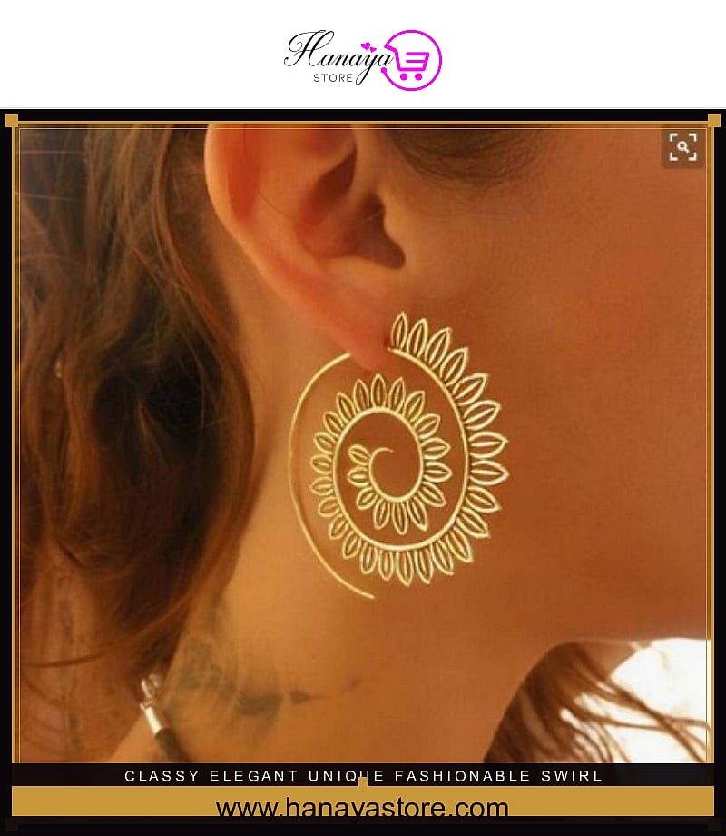 Classy Elegant Unique Fashionable Swirl Shaped Hanging Irregular Drop Earring – Earrings Online in Pakistan | Hanaya