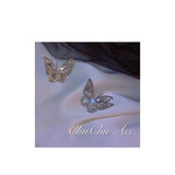High Quality Small 1.4 Inch Zircon Plated Butterfly Earrings for Girls – Close Up – Earrings | Hanaya Pakistan