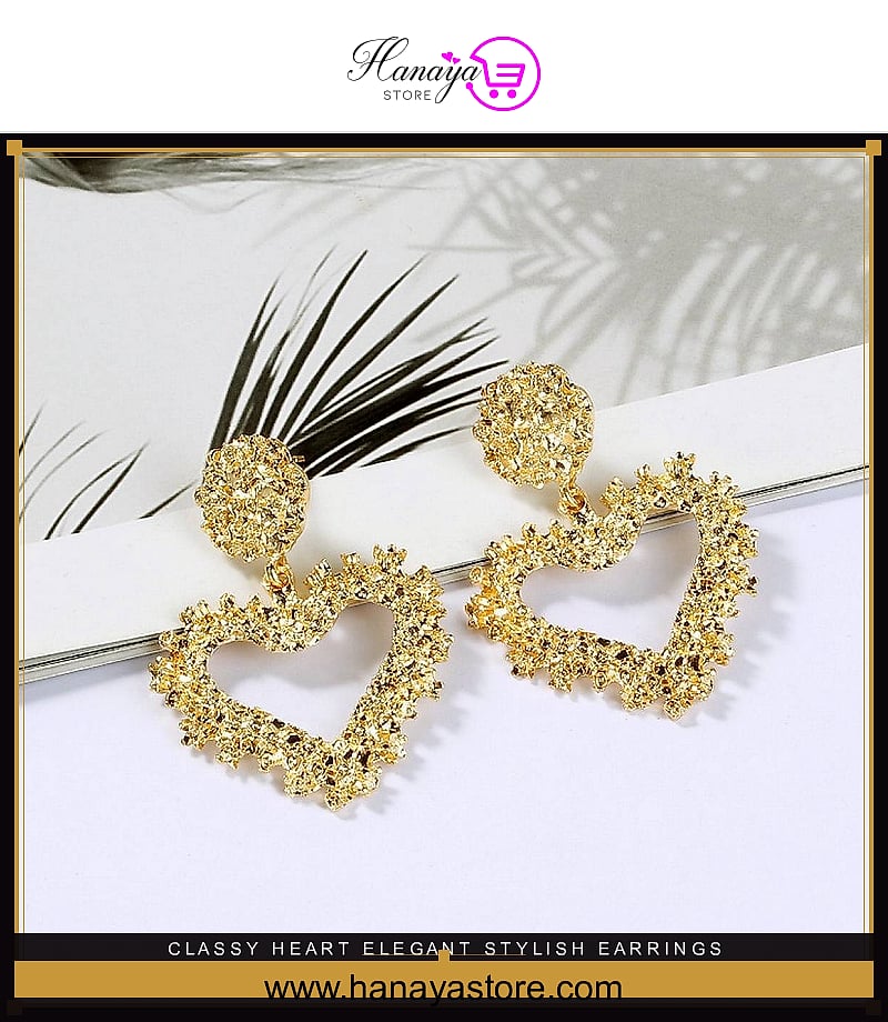Classy Heart Elegant Stylish Earrings for Women – Earrings Online in Pakistan | Hanaya