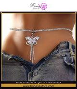 Rhinestone Heart Waist Chain women belts women belts for frock women belts for pants women belts for frock fancy FASHION dress up fashion design FASHION Women Crystal Jewelry Double Row Crystal Belly Chain Body Accessories