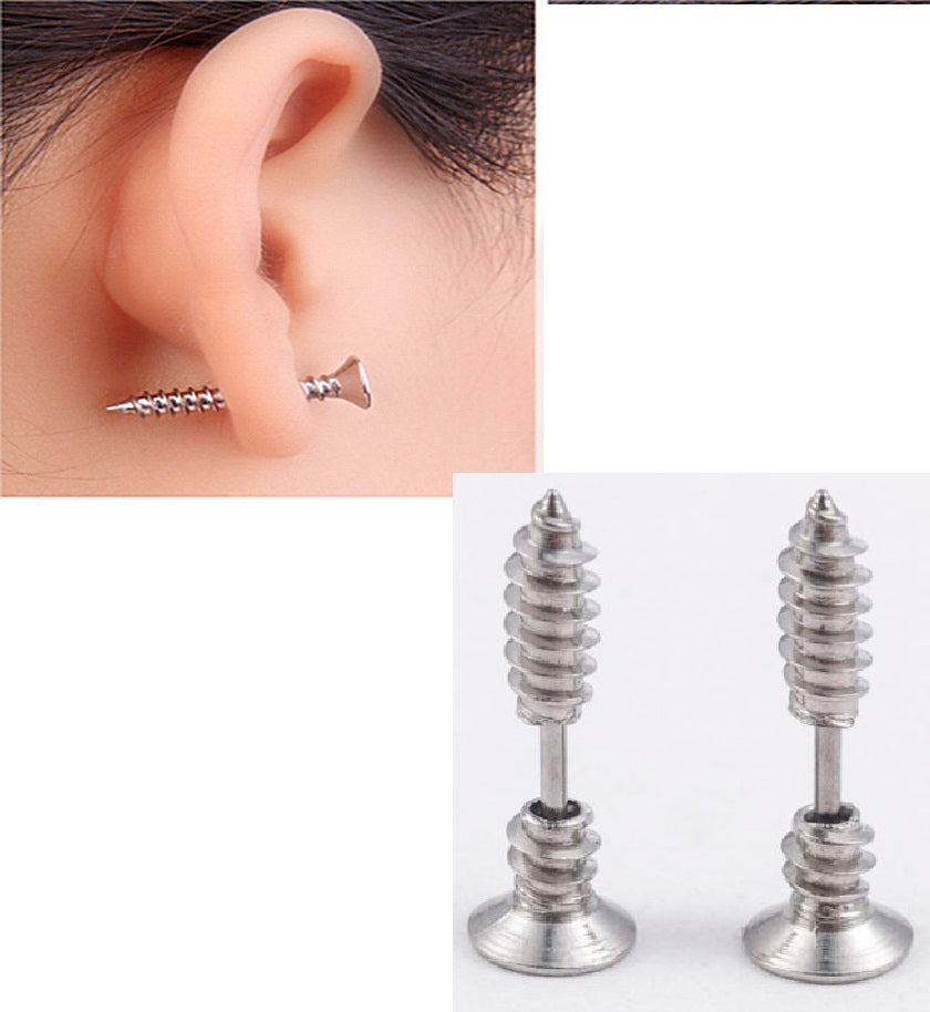 Screw Shape Earrings – Trendy Front Back Design for Women & Girls – Earrings Online in Pakistan | Hanaya