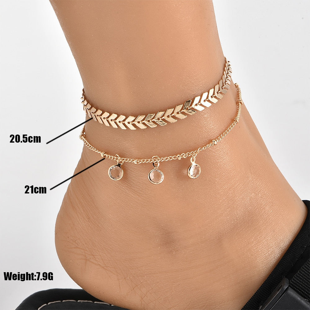 Hanya Collection Elegant 2 Layered Wedding Fashion anklet for girls stylish anklet for girls stylish korean fashion fashio...