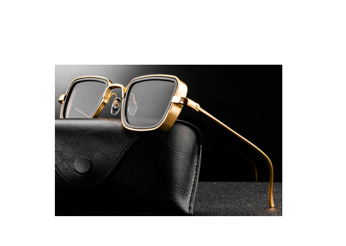 Stylish Retro Square Steampunk Sunglasses – Vintage Metal Frame Shades for Men – Accessories Online in Pakistan | Hanaya