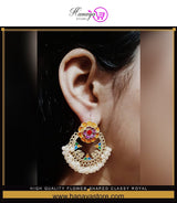 High Quality Flower Shaped Classy Royal Party Wedding Trendy Earring – Accessories Online in Pakistan | Hanaya