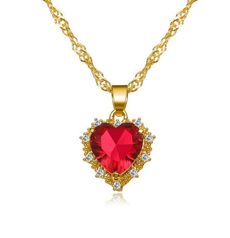 Trendy Classy Fully Crystal Love Heart Necklace For Girls – View 4 – Accessories | Hanaya Pakistan