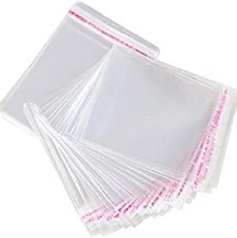 50 Pcs Transparent Resealable Plastic Bags – Self Seal OPP Poly Bags for Jewellery, Storage, Packing & Small Items | Pee