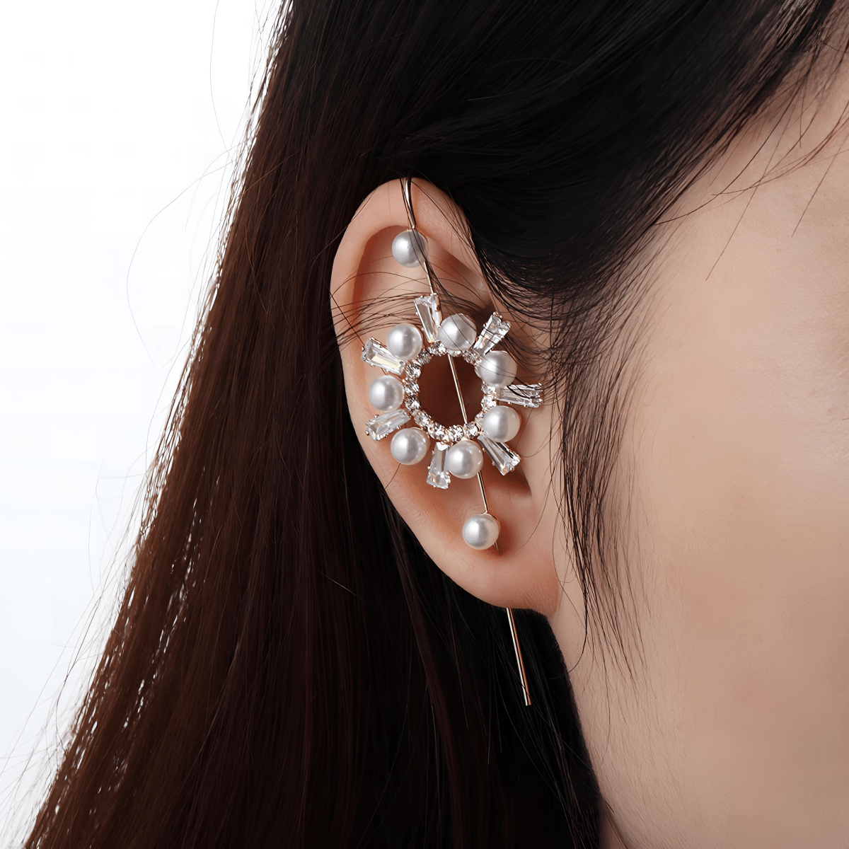 Elegant Premium Ear Wrap Crystal Hook Classy Royal Party Stylish Earrings - Hanaya Store