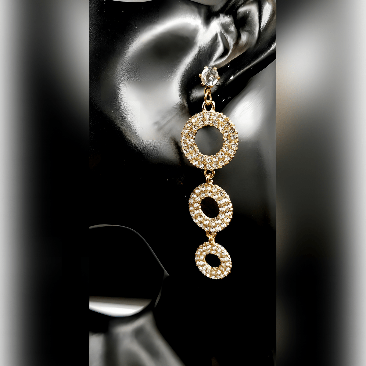 Elegant Royal Multi Layer Circle Crystal Elegant Drop Earring - Hanaya Store