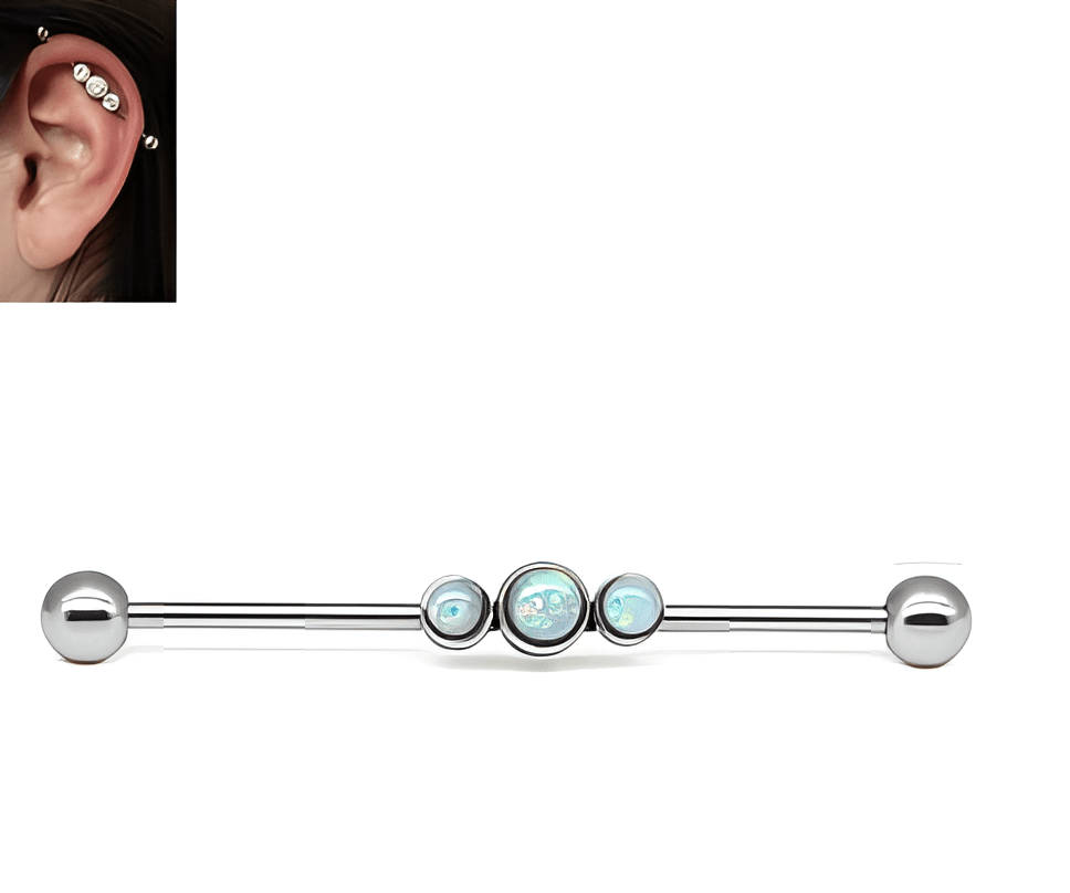 Elegant Steel 38mm Ear Plug 14G Piercing Industrial Cartilage Ear Jewelry Earrings - Hanaya Store