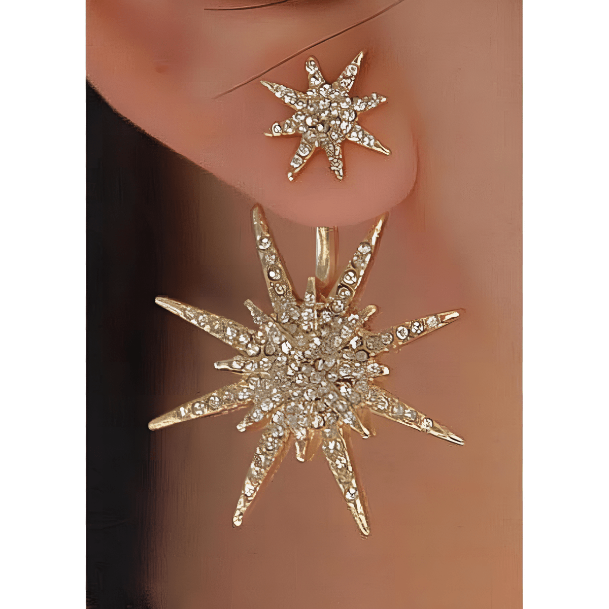 Enchanting Fashion Jewelry Classy Golden Star Earring + With Gift box – Earrings Online in Pakistan | Hanaya
