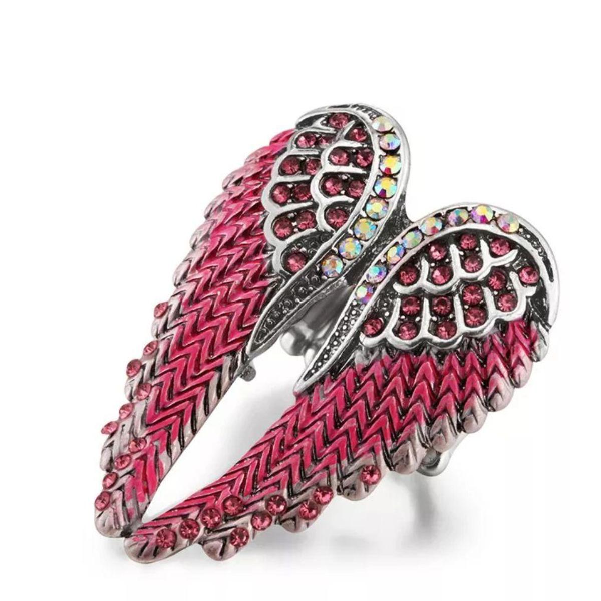 Adjustable Trendy Angel Wing Crystal Ring – Accessories Online in Pakistan | Hanaya