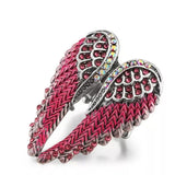 Adjustable Trendy Angel Wing Crystal Ring – Accessories Online in Pakistan | Hanaya