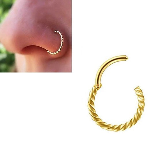 Seamless Hinged 10mm Helix Piercing Ring 1pc Stylish Nose Body Jewelry – Buy nose jewelry online in Pakistan
