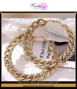 Big Light Weight Chain 70MM High Quality Exquisite Crystal Stylish Earring – Accessories Online in Pakistan | Hanaya