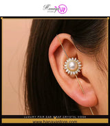 Luxury Pair Ear Wrap Crystal Hook Classy Royal Party Fashion Earrings – Earrings Online in Pakistan | Hanaya