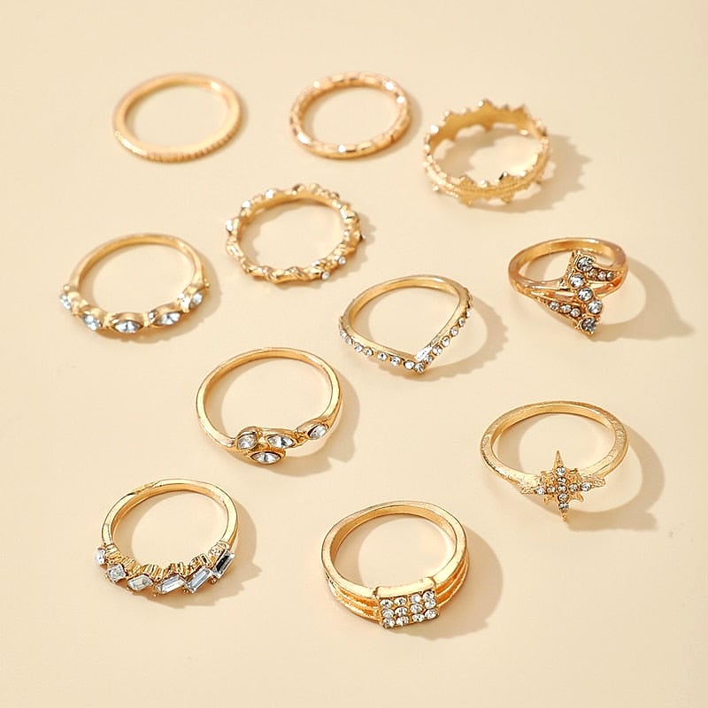 Fashion Trendy 11 Pieces Jewelry Classy Ring Set For Women – Lifestyle – Buy Accessories Pakistan | Hanaya