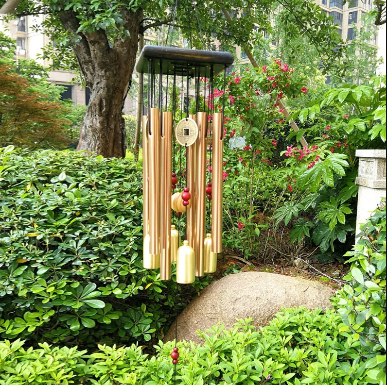 Wind Chimes for Outside Wind Bells Melody Windchimes Outdoors for Farmhouse Garden Patio Home Decor (Gold) – Accessories O...