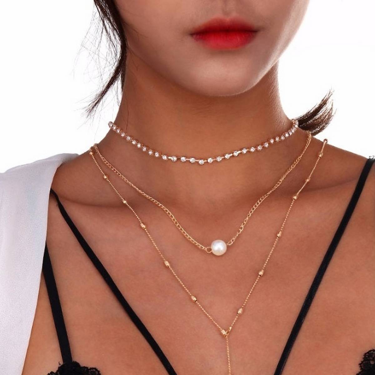 Trendy Classy Multi Layered Necklace For Girls – Accessories Online in Pakistan | Hanaya