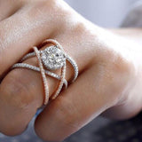 Trendy High Class Multi Layered Gem CZ Ring For Women