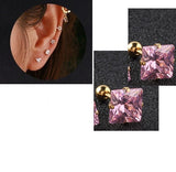 2-Piece Stainless Steel Square Ear Plug – Piercing Barbell Cartilage Jewelry – Earrings Online in Pakistan | Hanaya