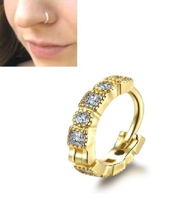 Elegant 8mm Helix Nose Ring 1pc 0 8mm Crystal Cz Paved Body Jewelry – Helix Tragus Daith Conch Body Piercing Jewelry Pakistan | Hanaya Store