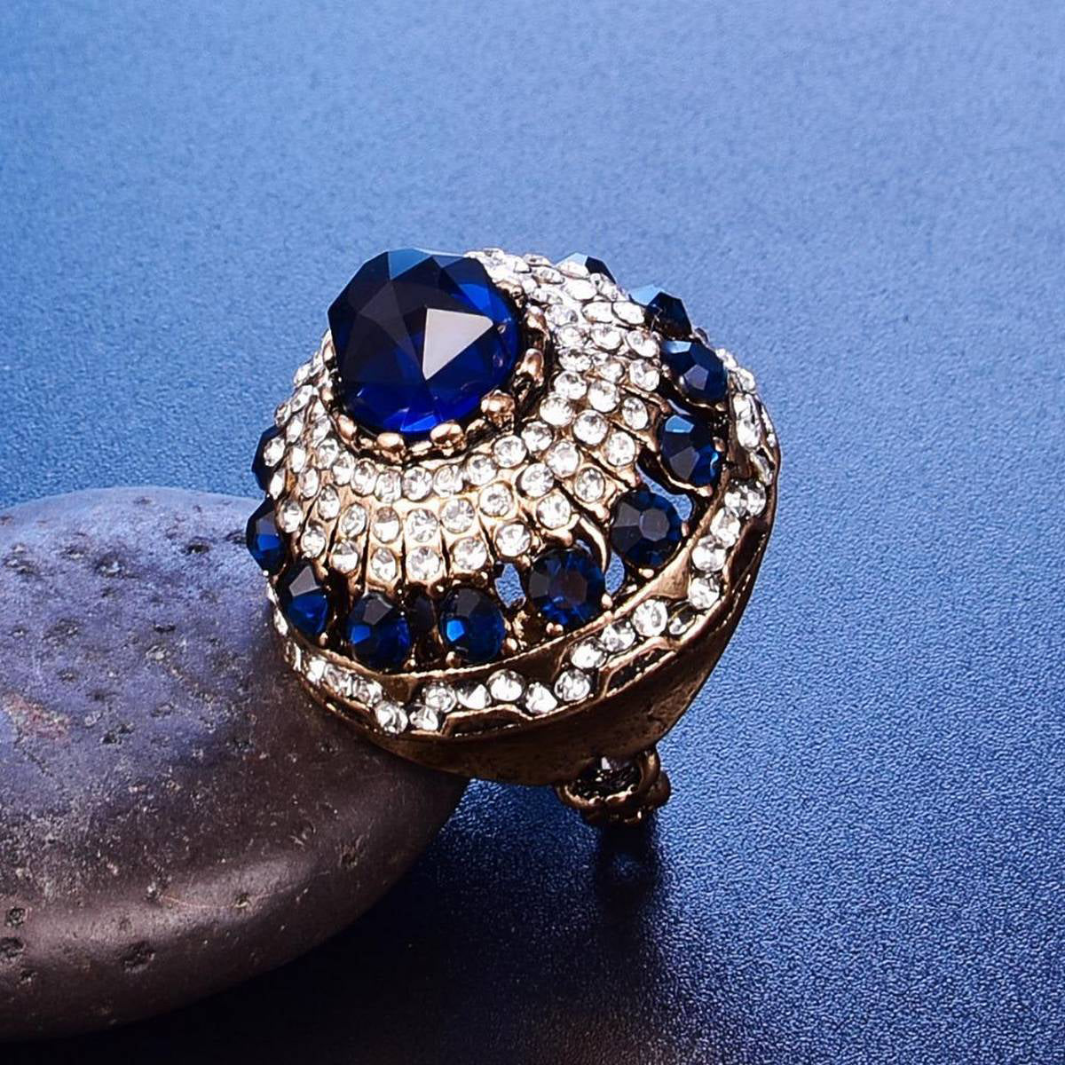 Luxury Big Natural Stone Ring Vintage Crystal Antique Rings For Women - Size 7/17 – Accessories Online in Pakistan | Hanaya
