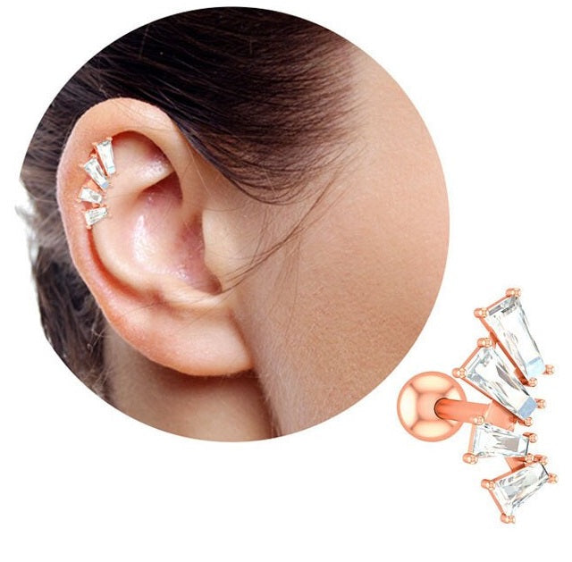 ROOK 1 Piece Cartilage TRAGUS SNUG LOBE HELIX DAITH Helix ORBITAL Stud Crystal Tragus Ear Piercing Plug Earring – Earrings...