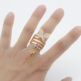 Trendy High Class Adjustable Butterfly Gem CZ Ring For Women – Image 2 of 2