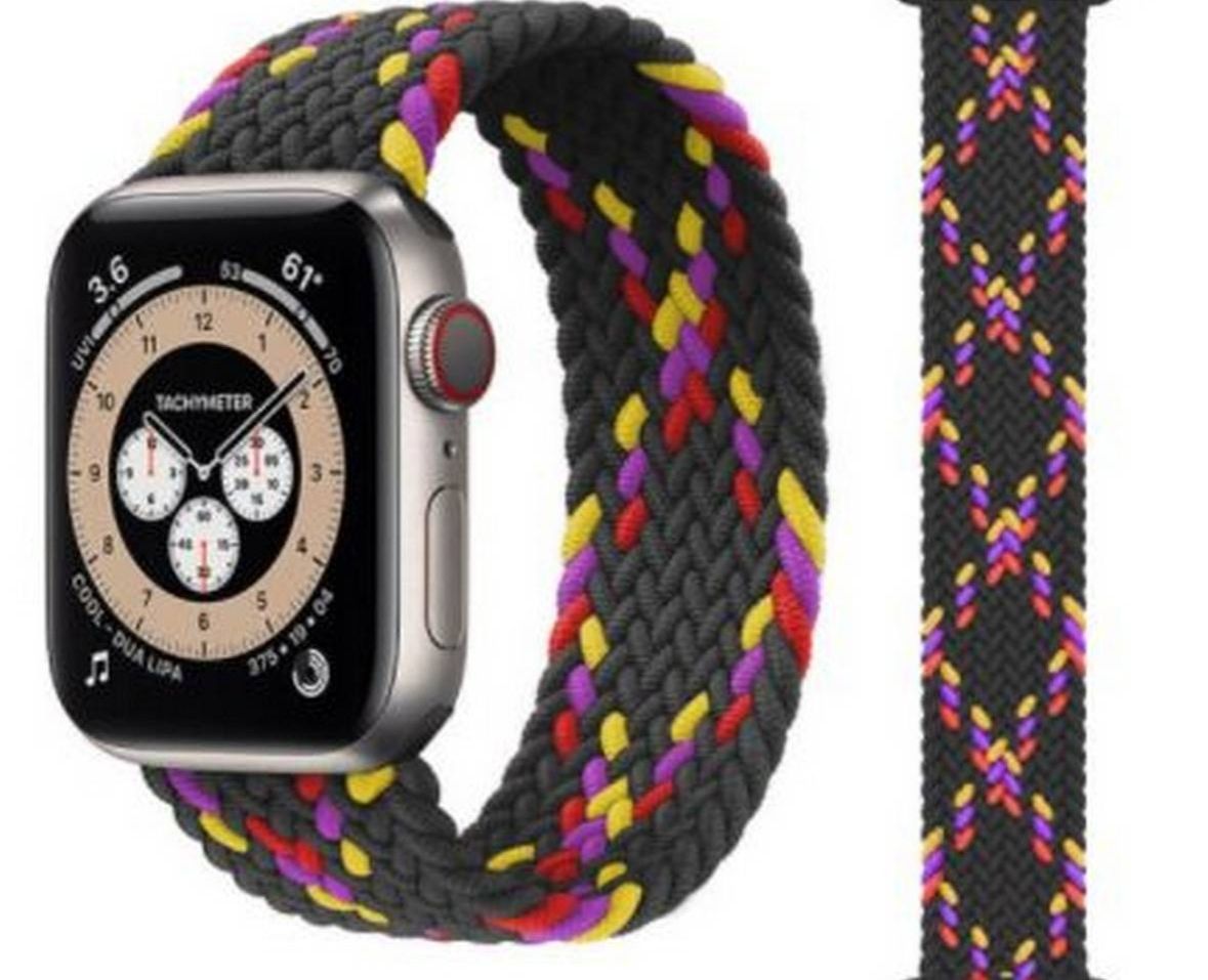 STRAP Elastic Sports Braided Solo Nylon strap Compatible For APPLE 42/44mm 45mm Series 1/2/3/4/5/6/7/8/9 SE – Lifestyle – ...