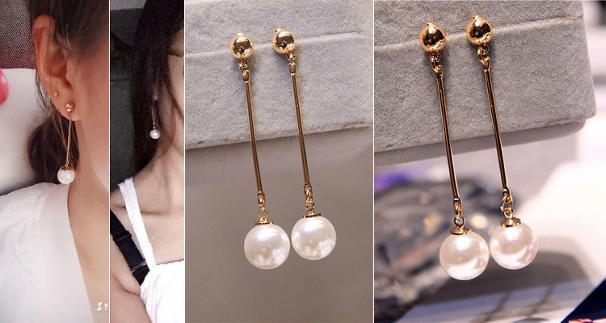 Vintage Jewelry Tassel Long Korean Fashion Earrings Imitation Pearl Female – Accessories Online in Pakistan | Hanaya