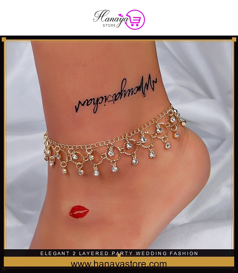 Elegant 2 Layered Party Wedding Fashion anklet for girls stylish anklet – anklet Online in Pakistan | Hanaya