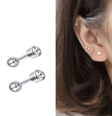 2-Piece Stainless Steel 4mm Ear Plug – Piercing Barbell Cartilage Jewelry – Close Up – Earrings | Hanaya Pakistan