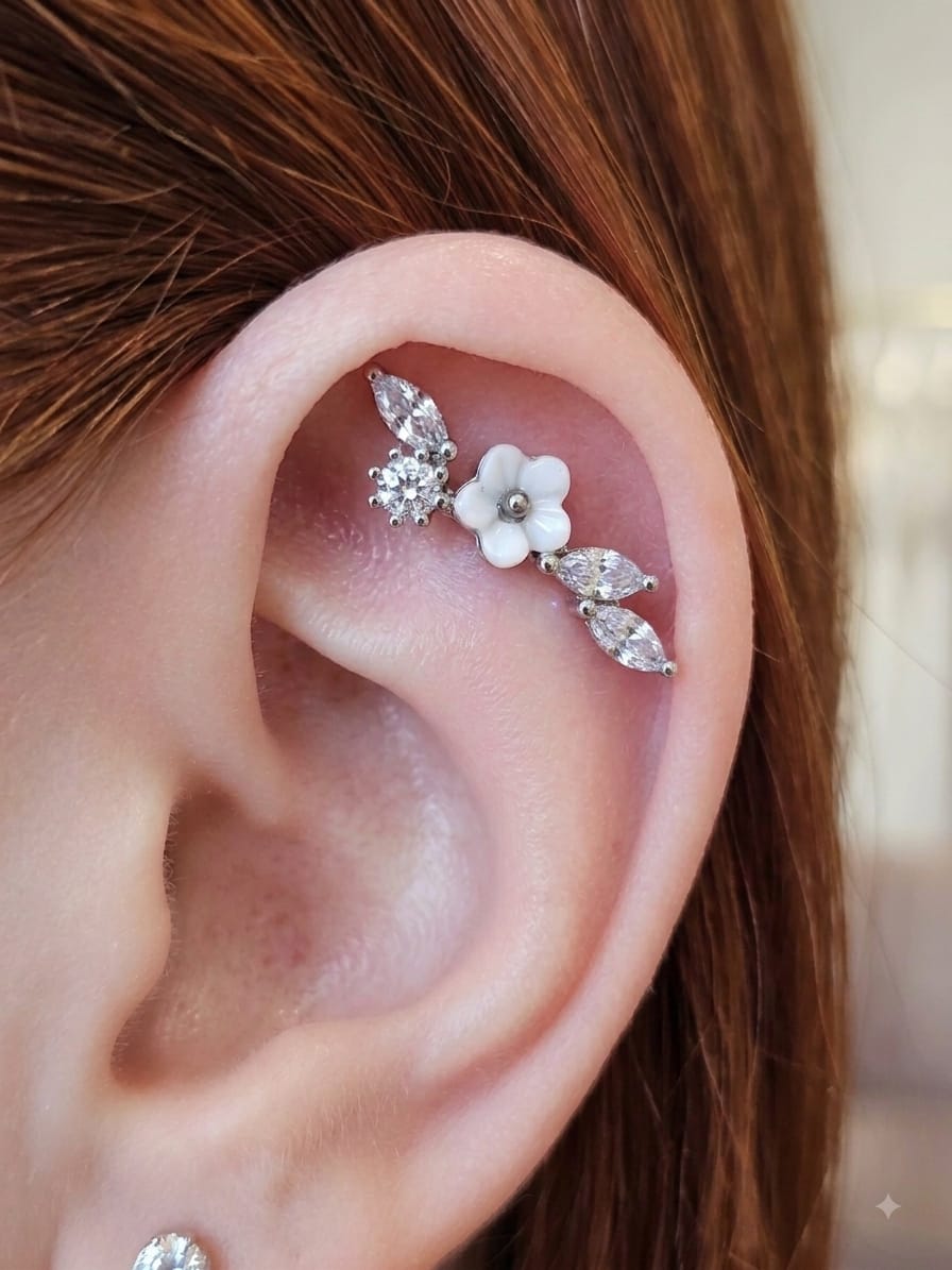 1 Piece Cartilage Helix Stud Tragus Ear Piercing Plug Earring For Girls