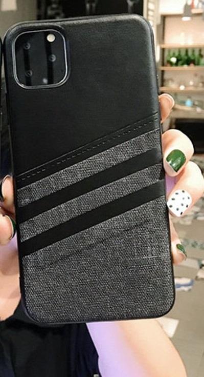 Faux Cloth Leather Back Shockproof Case Compatible for APPLE IPHONE 11 – Close Up – Accessories | Hanaya Pakistan