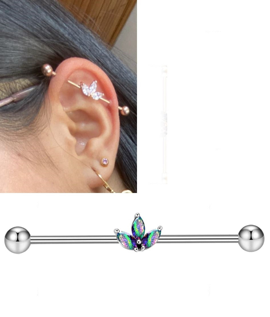 Durable Body Jewelry Steel 38mm Ear Plug 14G Piercing Industrial Cartilage Ear Jewelry – Close Up – Earrings | Hanaya Paki...