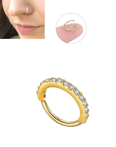 Piercing 0 8mm Trendy Clicker Nose Ring Nostril Body Royal Classy Jewelry – Image 2 of 2