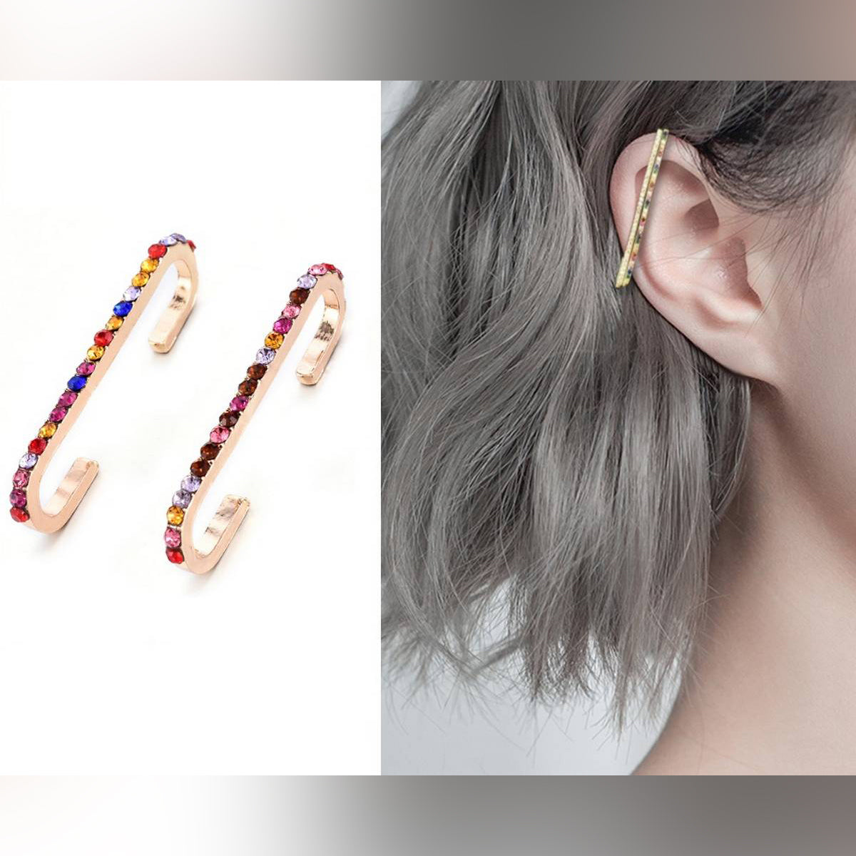 2 Pieces High Quality Korean Tassel Ear Cuff Style